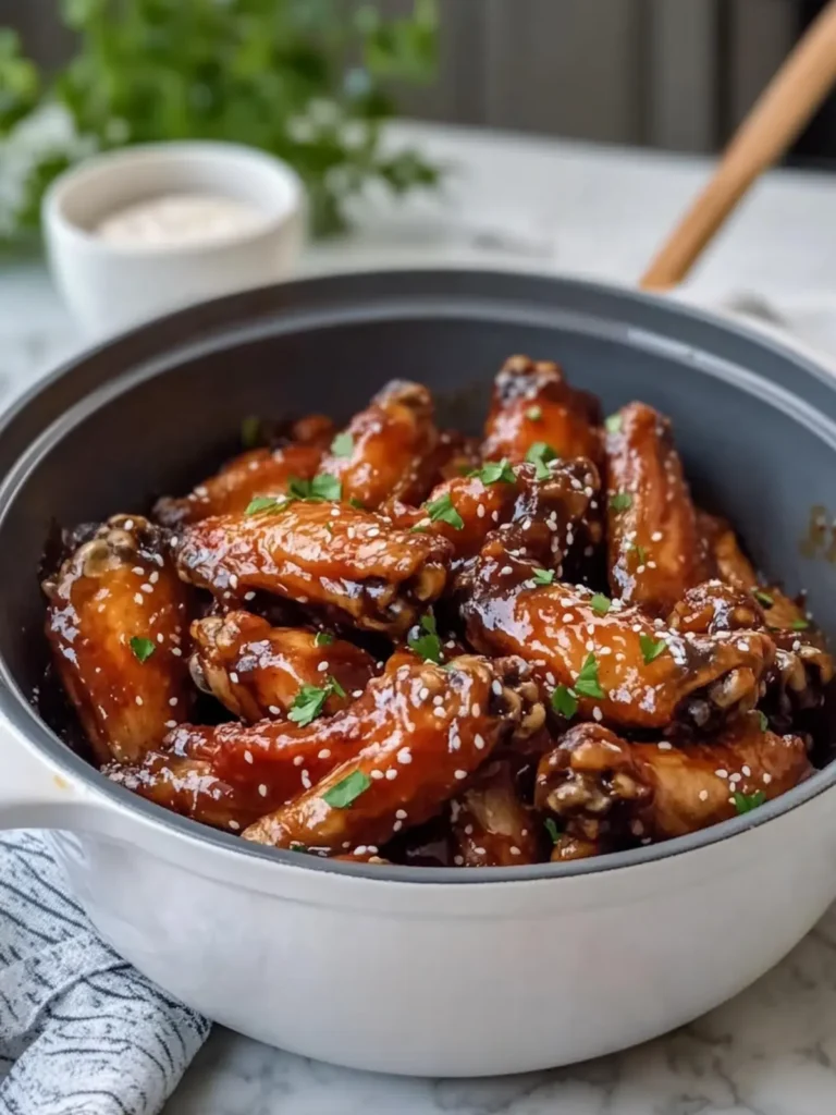Slow Cooker Sticky Glazed Wings