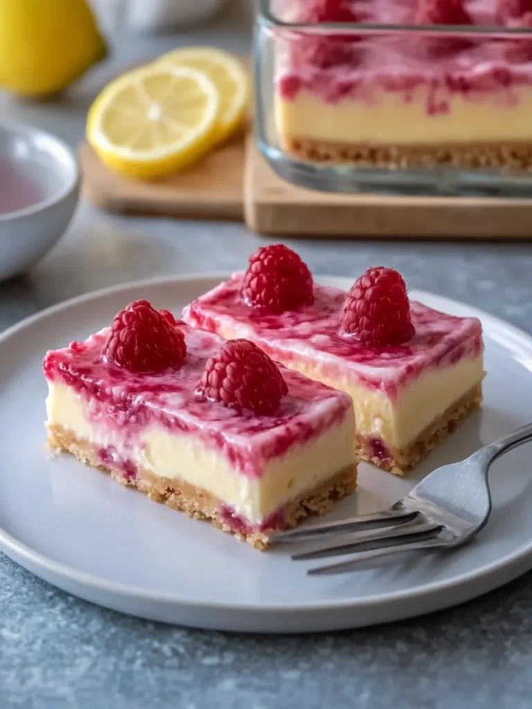 Raspberry Lemon Cheesecake Bars