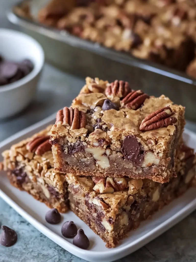 Decadent Brown Butter Blondies with Toasted Pecans & Chocolate Chips 4 Brown Butter Blondies with Toasted Pecans & Chocolate Chips