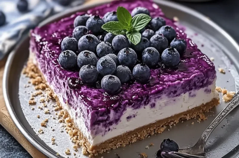 No-Bake Blueberry Cheesecake (No Gelatin)