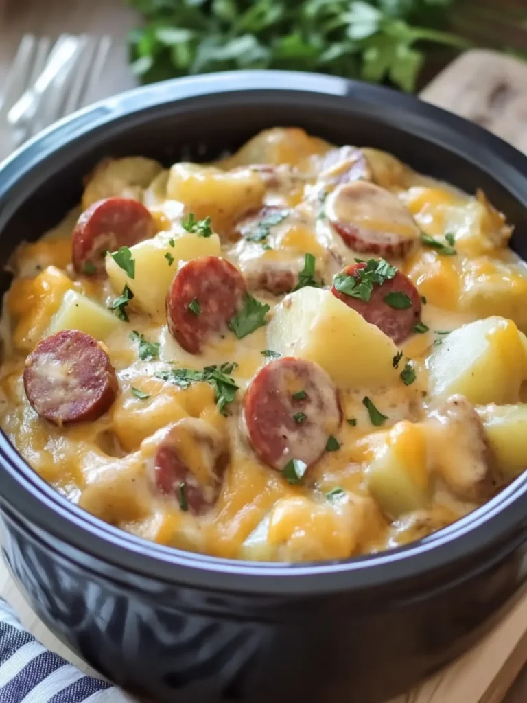 Crockpot Creamy Cheesy Potatoes and Beef Kielbasa Bliss 4 Crockpot Creamy Cheesy Potatoes and Beef Kielbasa