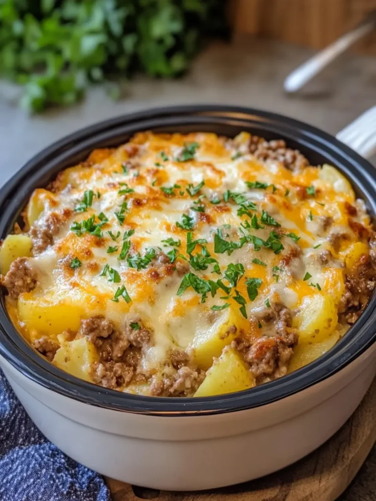 Comforting Crockpot Hamburger Potato Casserole You’ll Love 2 Crockpot Hamburger Potato Casserole