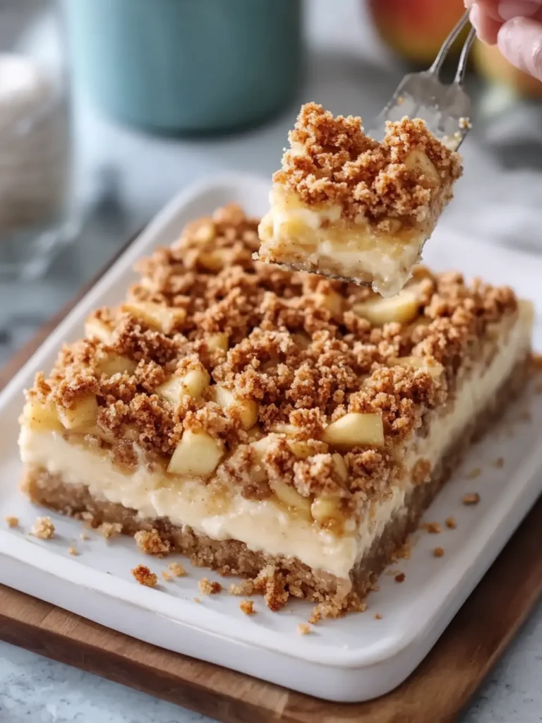 Brown Butter Apple Crumble Cheesecake Bars