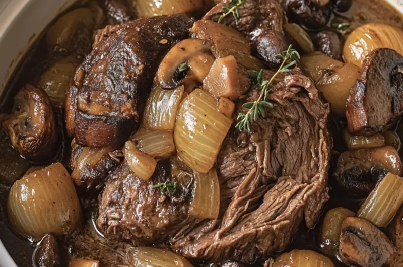 The Ultimate Slow Cooker Onion & Mushroom Pot Roast
