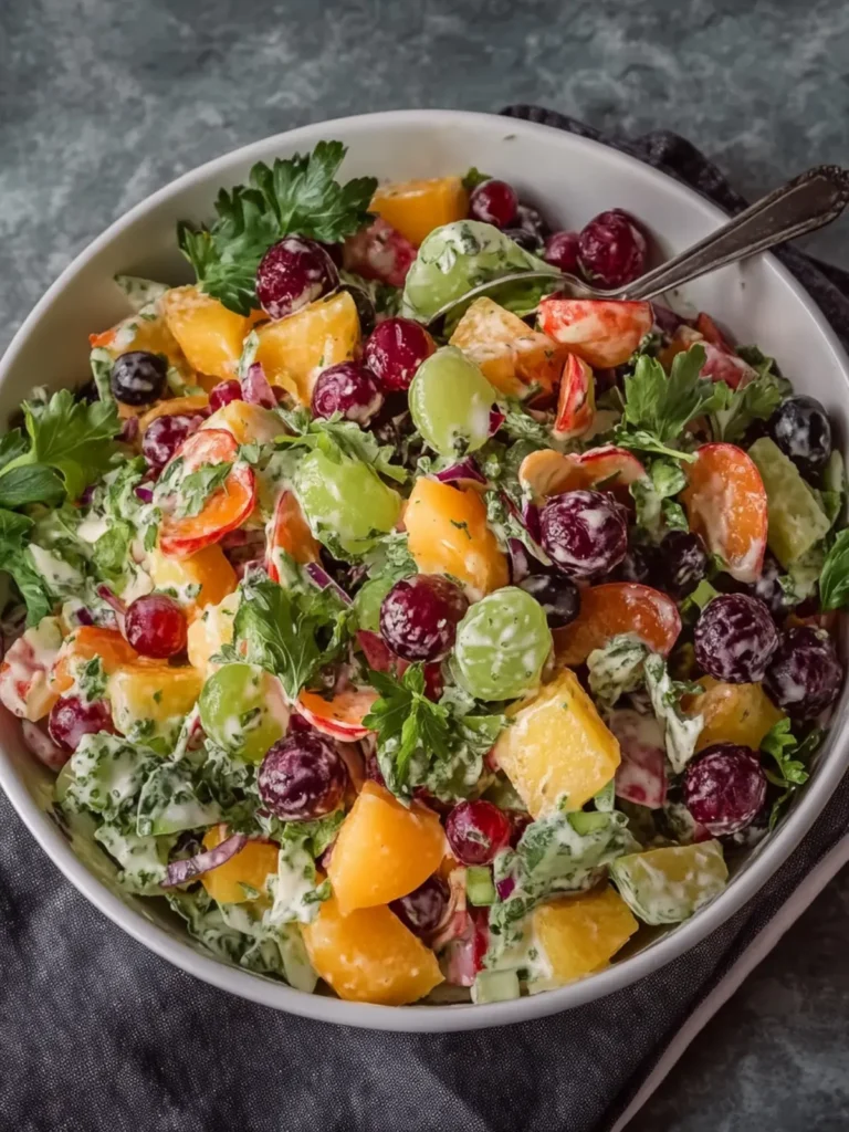 Fruits & Vegetable Salad with Creamy Dreamy Dressing 3 Fruits & Vegetable Salad