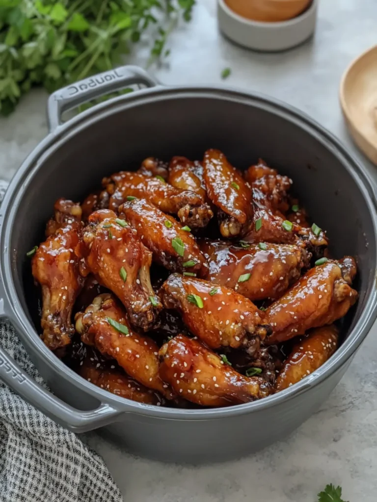 Slow Cooker Sticky Glazed Wings