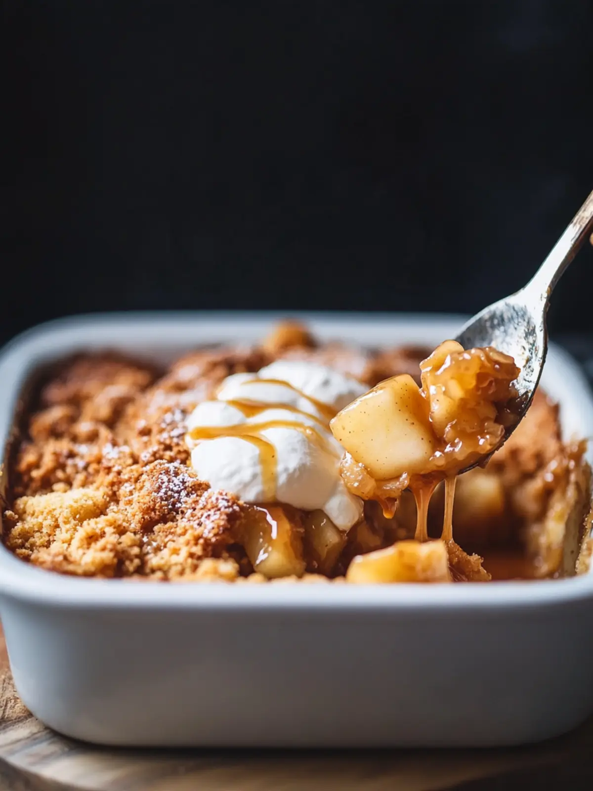 Decadent Caramel Apple Dump Cake Made Easy and Sliced Free 5 Caramel Apple Dump Cake without slicing
