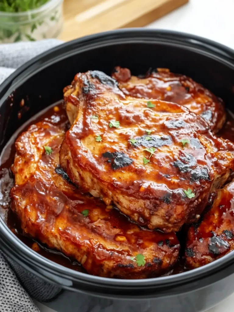 Savory Sticky Slow-Cooker BBQ Pork Chops You'll Love! 3 Sticky Slow-Cooker BBQ Pork Chops