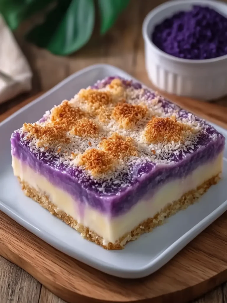 Delicious Filipino Inutak Ube Coconut Custard Cake Recipe 4 Filipino Inutak (Ube Coconut Custard Cake)