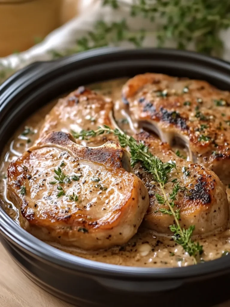Savory Slow Cooker Tender Pork Chops in Creamy Mushroom Sauce 3 Slow Cooker Tender Pork Chops