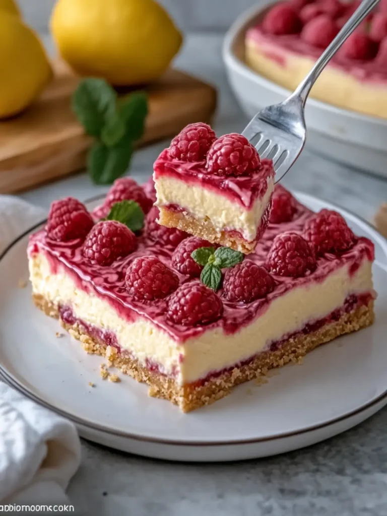 Raspberry Lemon Cheesecake Bars