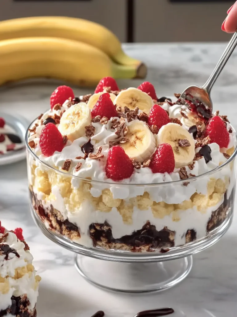 No-Bake Banana Split Lush Dessert