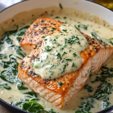 Indulge in Creamy Boursin Salmon with Spinach Tonight! 2 Indulge in Creamy Boursin Salmon with Spinach Tonight!