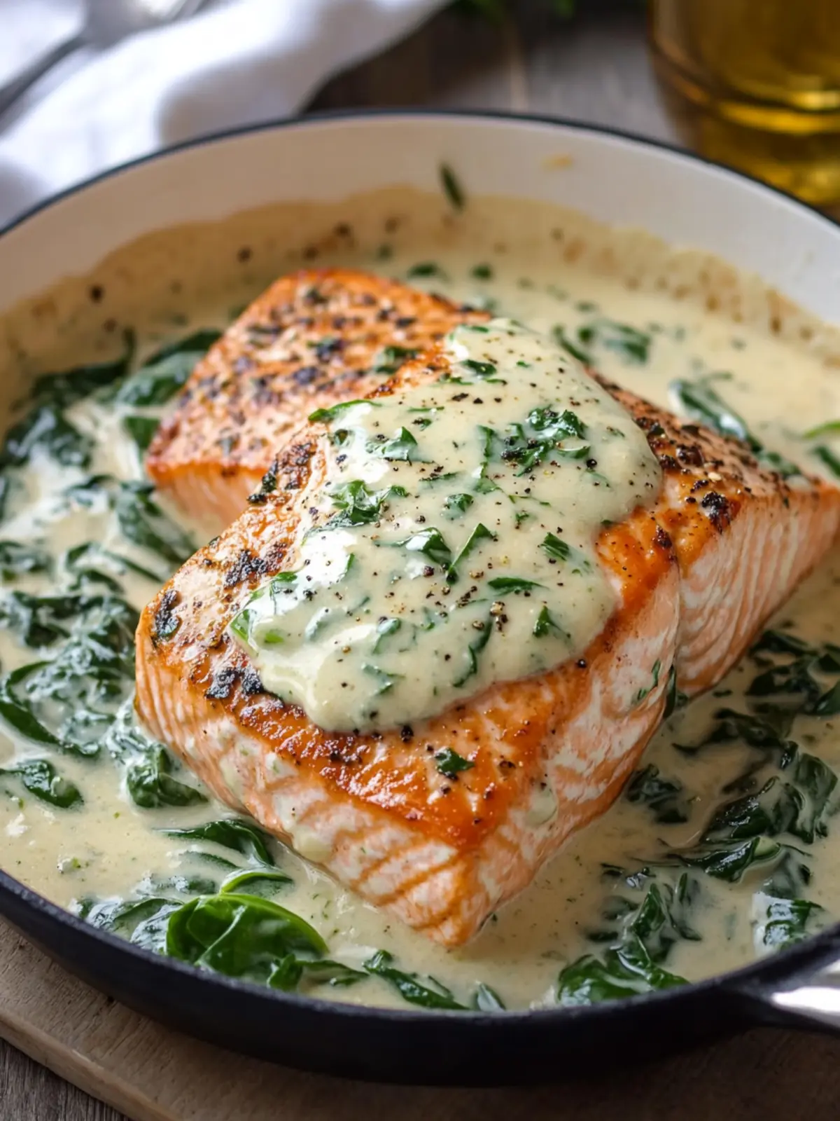 Indulge in Creamy Boursin Salmon with Spinach Tonight! 5 Creamy Boursin Salmon with Spinach