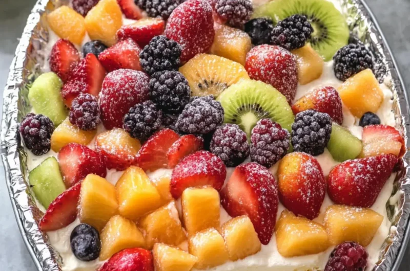 Cheesecake Fruit Salad in Tin Foil Tray