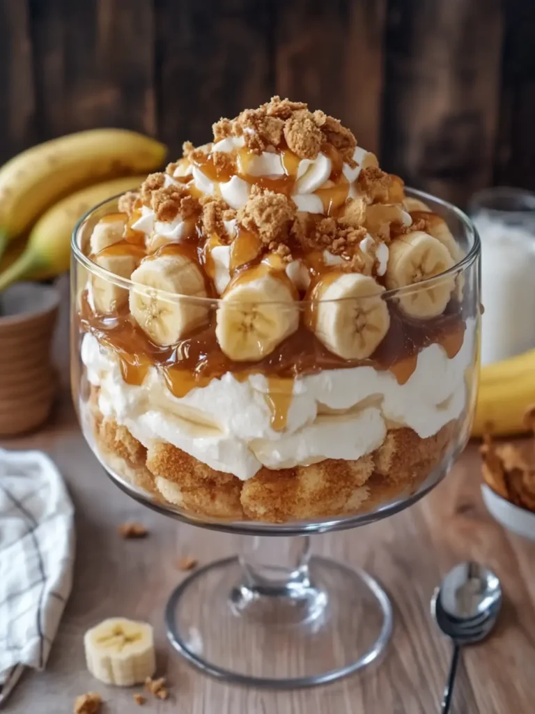 Decadent Salted Caramel Banana Cream Puff Trifle Recipe 4 Salted Caramel Banana Cream Puff Trifle