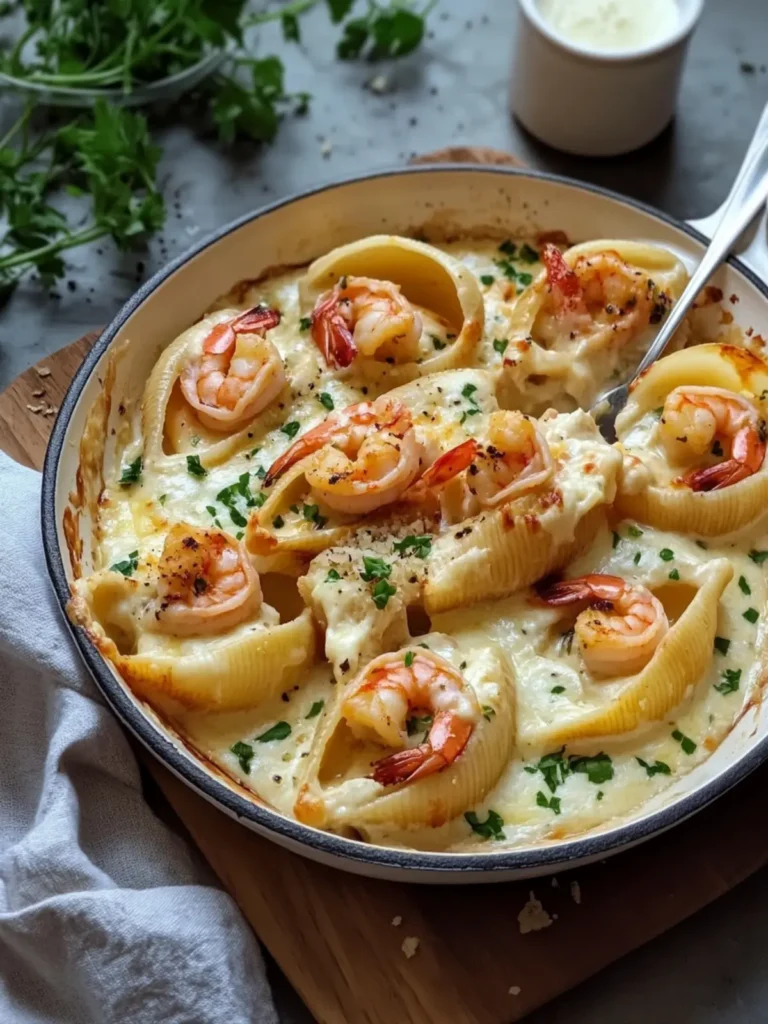 Delicious Creamy Seafood Stuffed Shells with Garlic Shrimp 2 Creamy Seafood Stuffed Shells with Garlic Shrimp