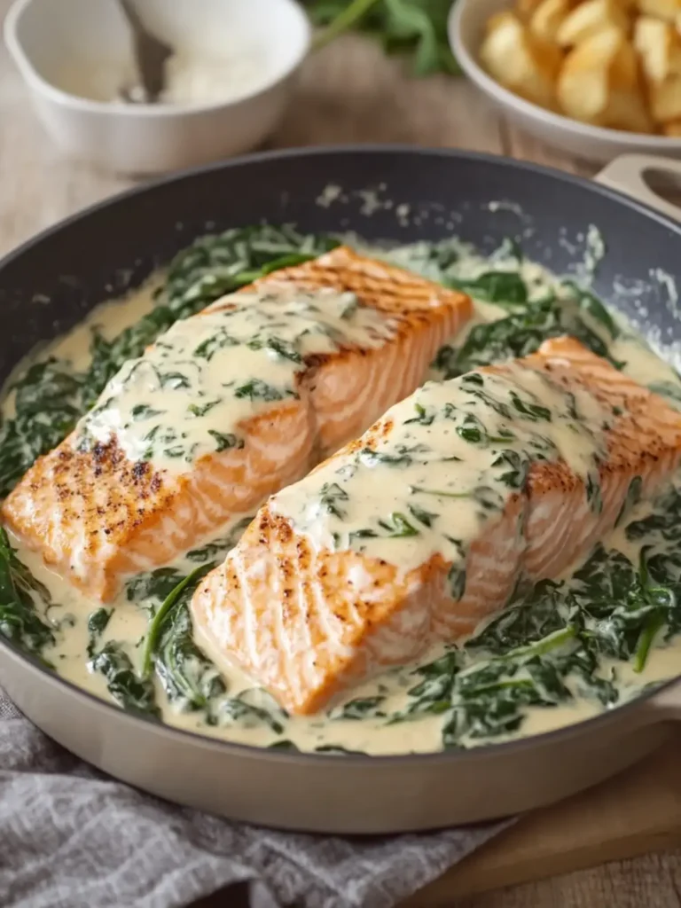 Creamy Boursin Salmon with Spinach: A Flavorful Delight 4 Creamy Boursin Salmon with Spinach