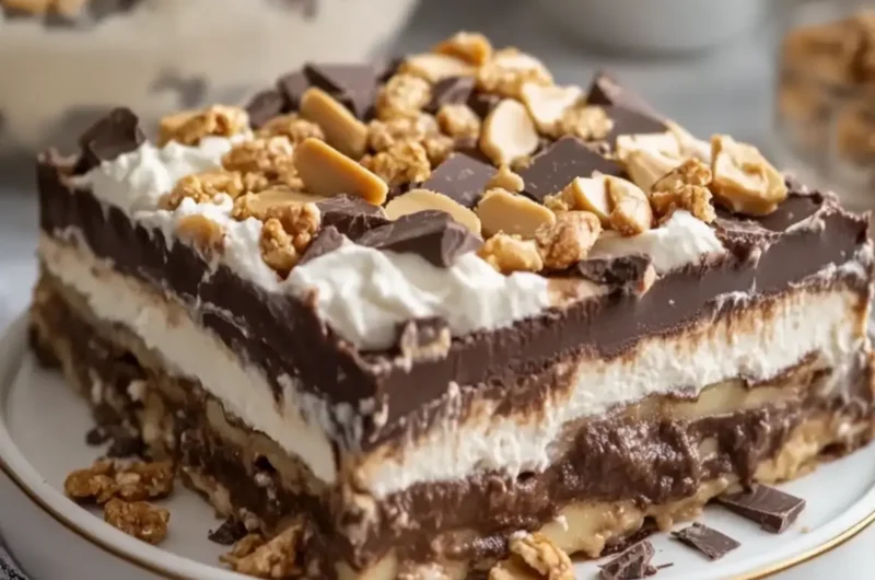No-Bake Chocolate Peanut Butter Lasagna