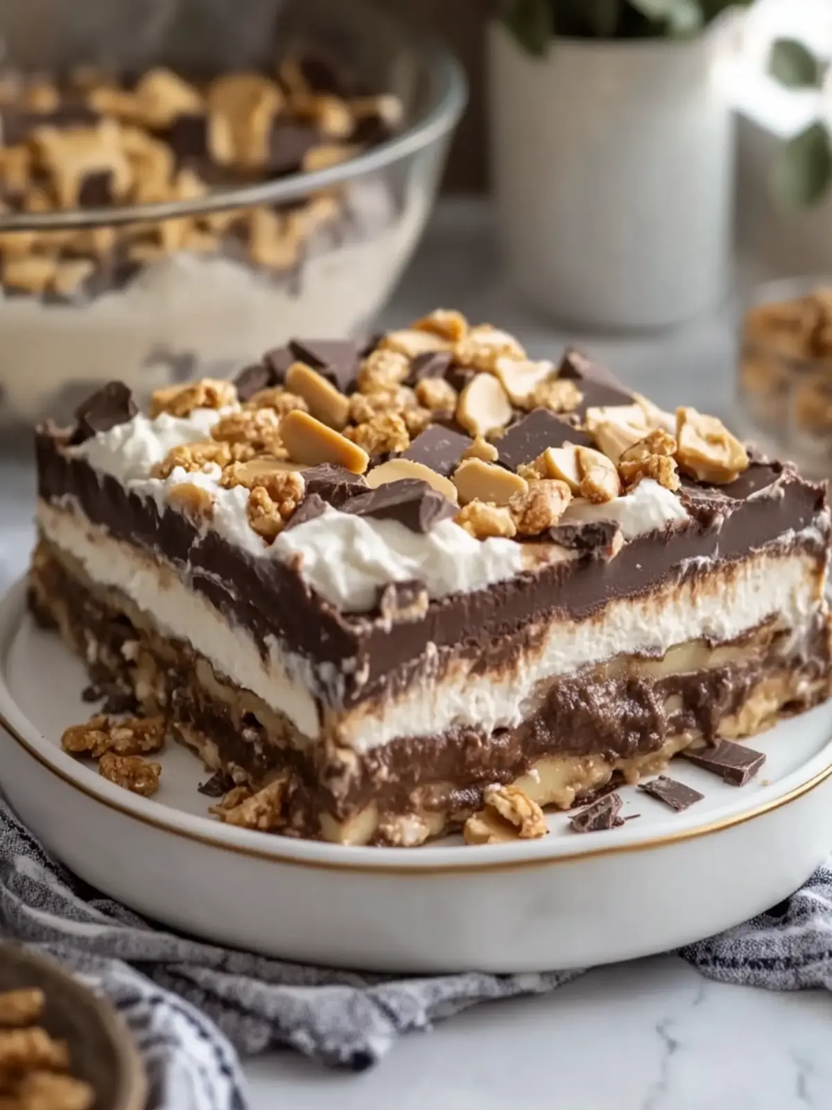 Decadent No-Bake Chocolate Peanut Butter Lasagna Party Treat 5 No-Bake Chocolate Peanut Butter Lasagna