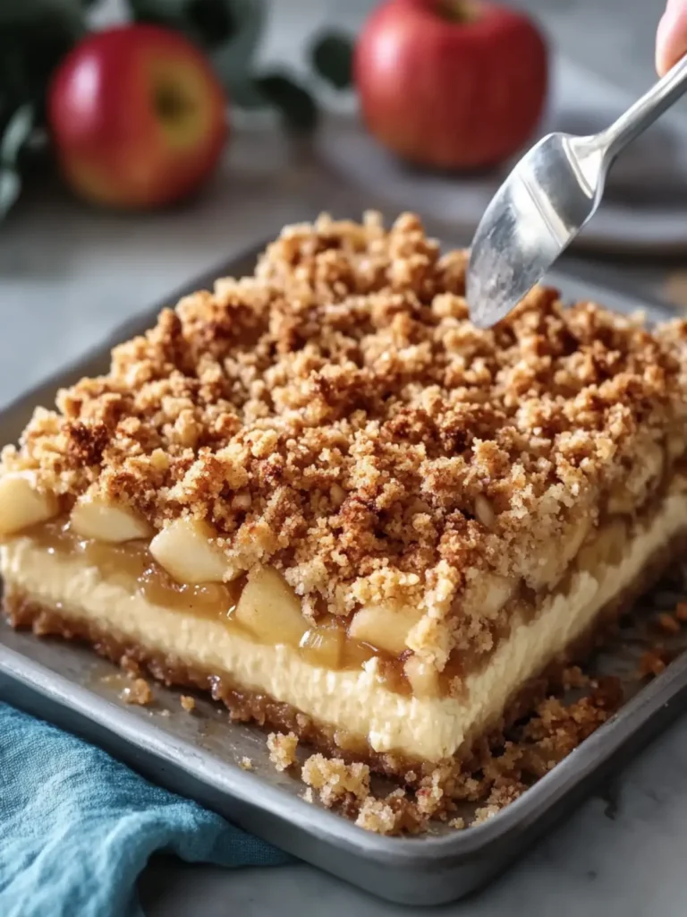 Brown Butter Apple Crumble Cheesecake Bars
