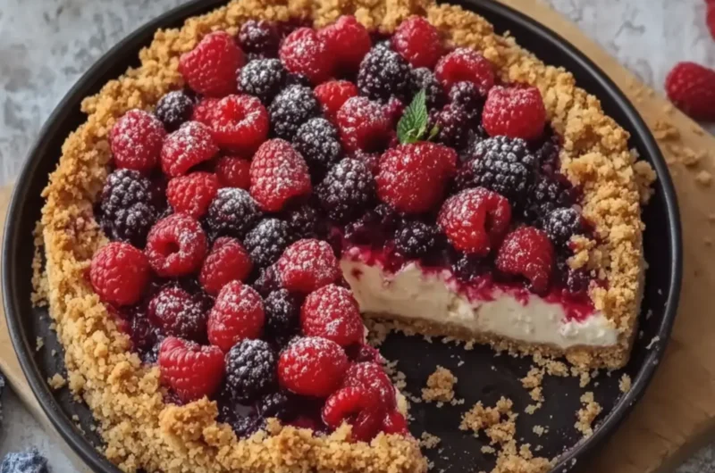 Upside-Down Red Berry Cheesecake Crumble