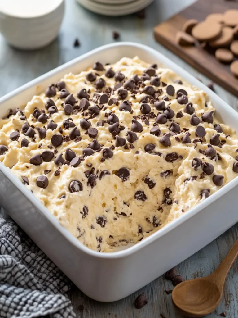 Delicious High-Protein Chocolate Chip Cookie Dough Fluff Casserole 2 High-Protein Chocolate Chip Cookie Dough Fluff Casserole
