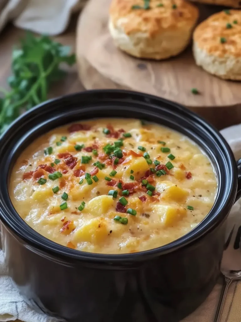 Crockpot Loaded Potato Soup with Cheddar Bay Biscuits Bliss 4 Crockpot Loaded Potato Soup with Cheddar Bay Biscuits