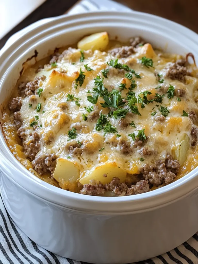 Slow Cooker Cheesy Hamburger Potato Casserole Delight 3 Slow Cooker Cheesy Hamburger Potato Casserole