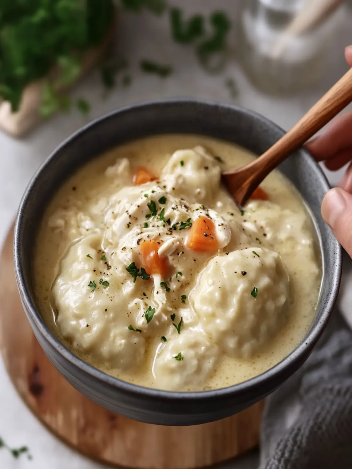 Heartwarming Slow Cooker Chicken & Dumplings for Cozy Nights 5 Slow Cooker Chicken & Dumplings