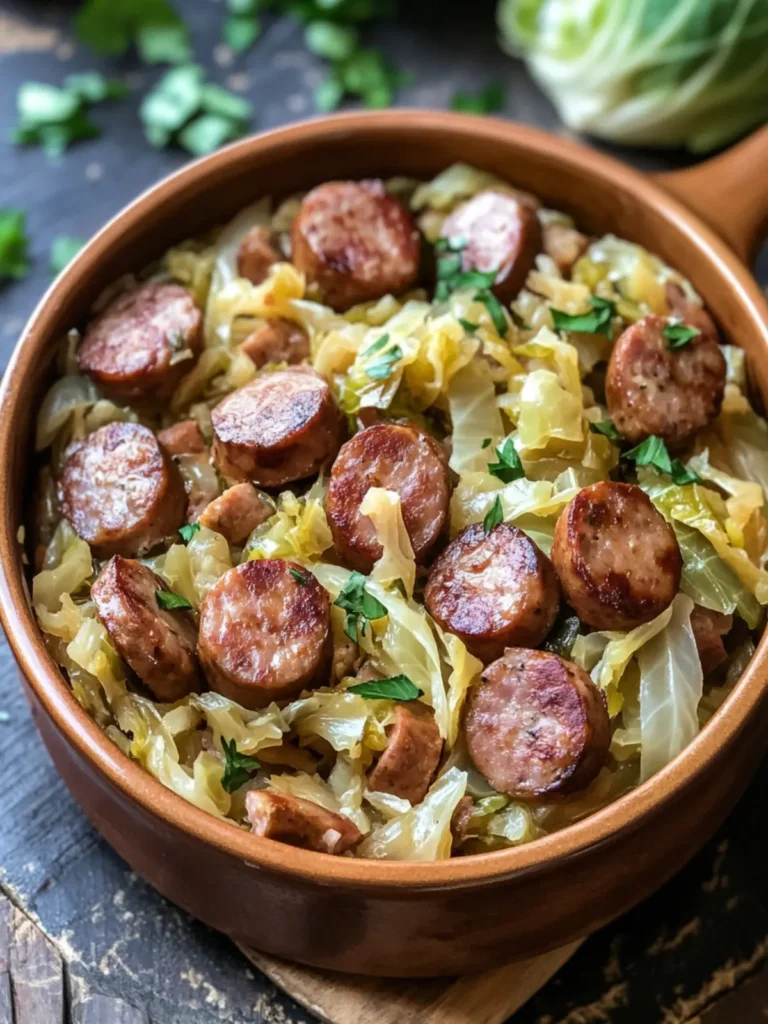 Slow Cooker 4 Ingredient Sausage and Cabbage Bliss in a Bowl 3 Slow Cooker 4 Ingredient Sausage and Cabbage