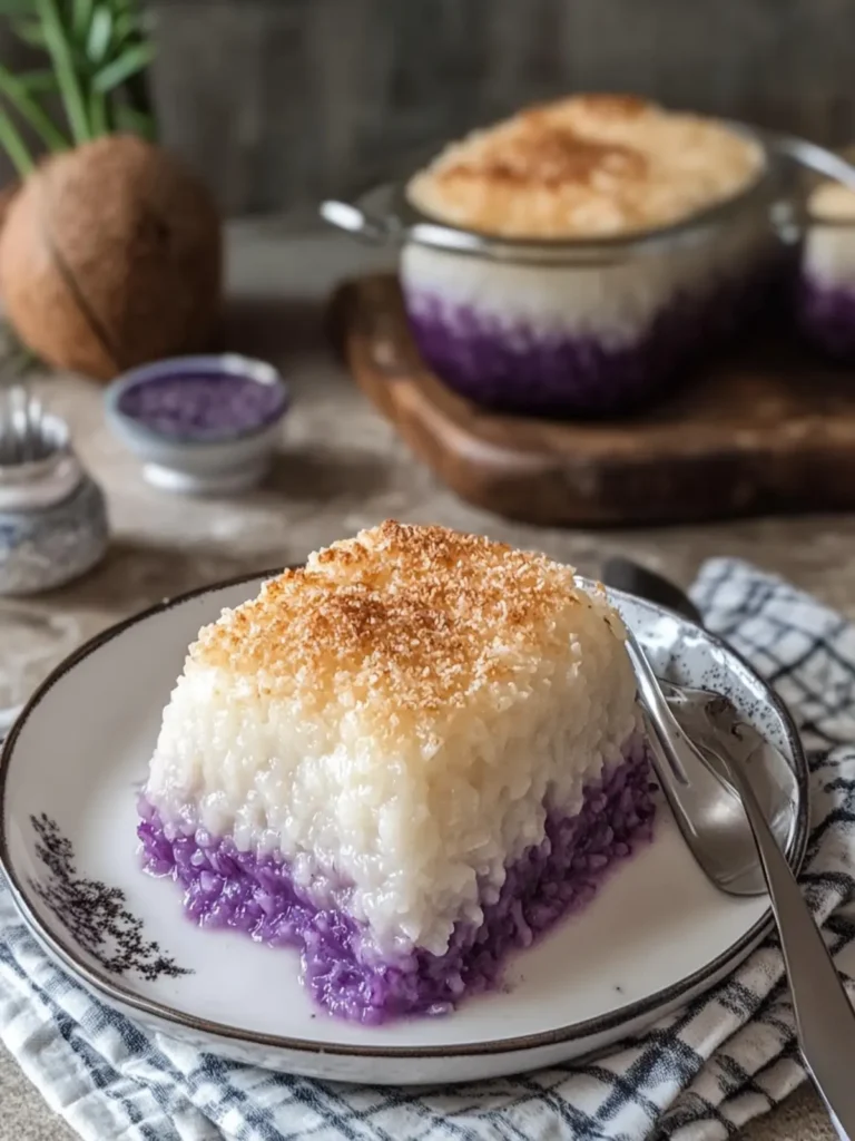 Decadent Nutak: Irresistible Filipino Coconut Ube Rice Cake 2 Nutak (Filipino Coconut and Ube Rice Cake)