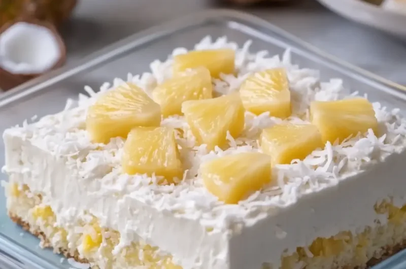 Pineapple Coconut Cream Sheet Cake