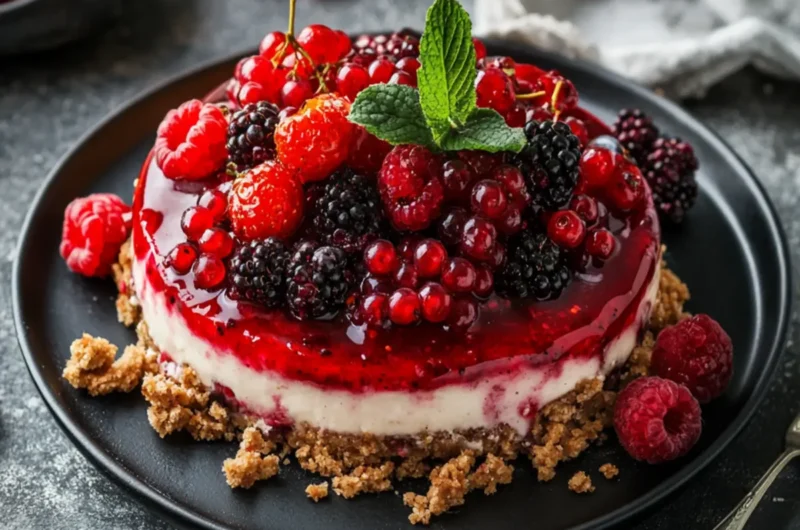 Upside-Down Red Berry Cheesecake Crumble