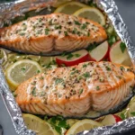 Creamy Garlic Herb Seafood Foil Packs – Easy Salmon Steaks Delight