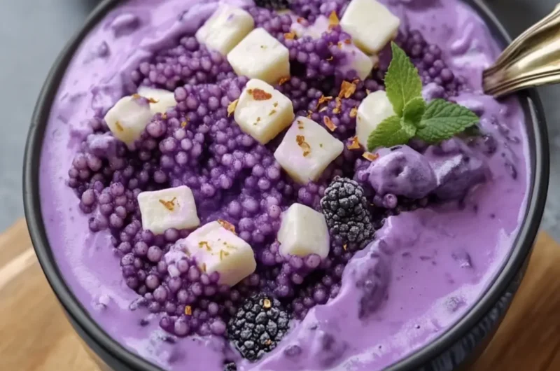 Creamy Ube Cheese Sago Salad