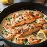 Creamy Garlic Herb Shrimp and Salmon Skillet Love at First Bite 20 Creamy Garlic Herb Shrimp and Salmon Skillet Family Favorite