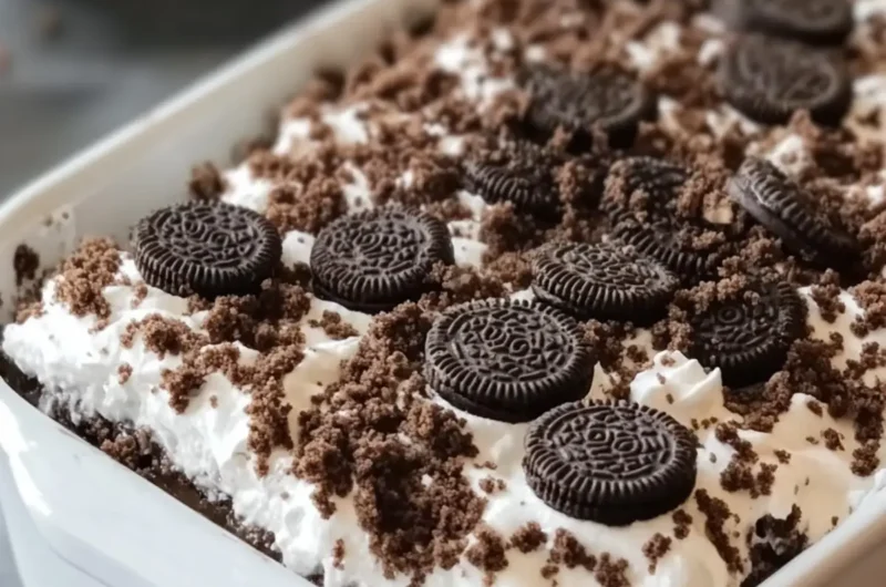 No-Bake Oreo Dirt Cake Casserole