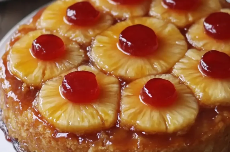 Pineapple Upside-Down Cake (Rectangle)