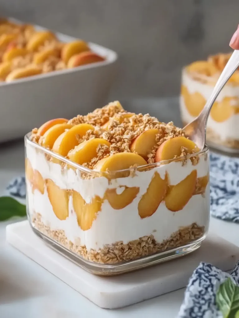 Irresistible Creamy Peach Icebox Dessert You’ll Love 2 Creamy Peach Icebox Dessert