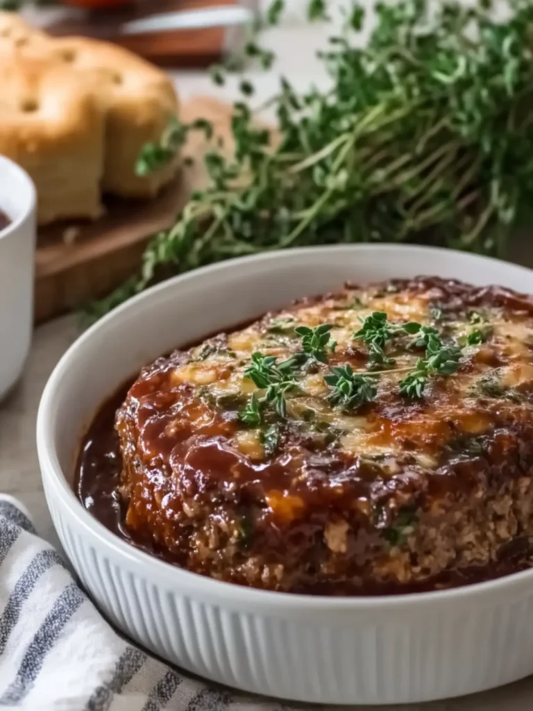 Slow Cooker Herb Glazed Homestyle Meatloaf