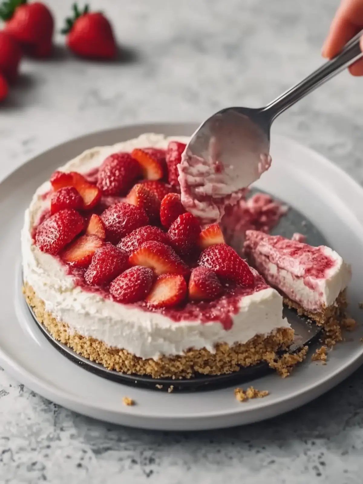 No-Bake Upside-Down Strawberry Cheesecake That Wows! 5 No-Bake Upside-Down Strawberry Cheesecake