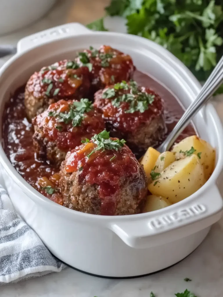 Savory Slow Cooker Mini Meatloaves and Potatoes Delight 3 Slow Cooker Mini Meatloaves and Potatoes