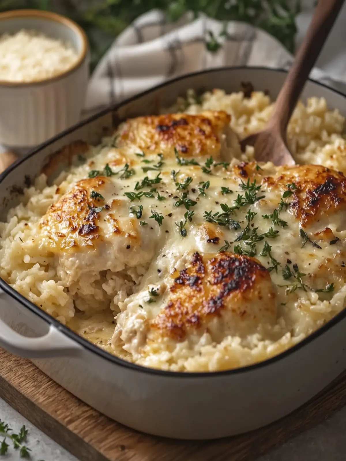 Creamy Garlic Parmesan Chicken and Rice