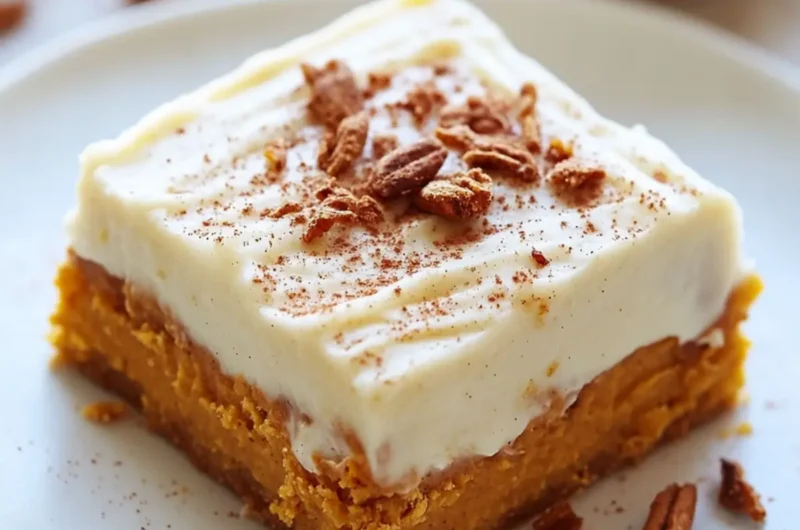Velvety Pumpkin Spice Bars with Silky Cream Cheese Frosting