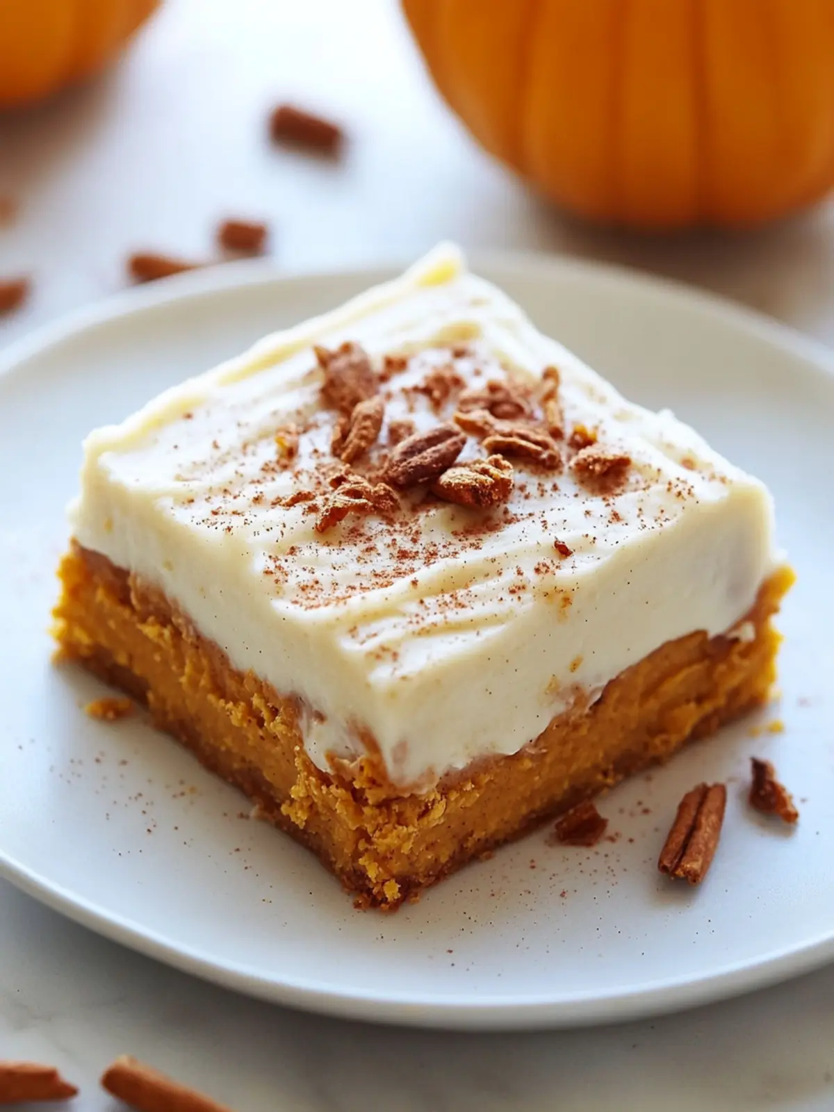 Delight in Velvety Pumpkin Spice Bars with Creamy Frosting 5 Velvety Pumpkin Spice Bars with Silky Cream Cheese Frosting