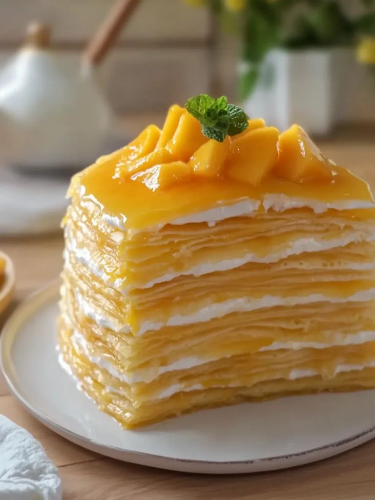 Mango Crepe Cake: A Delightful Layered Tropical Treat 4 Mango Crepe Cake