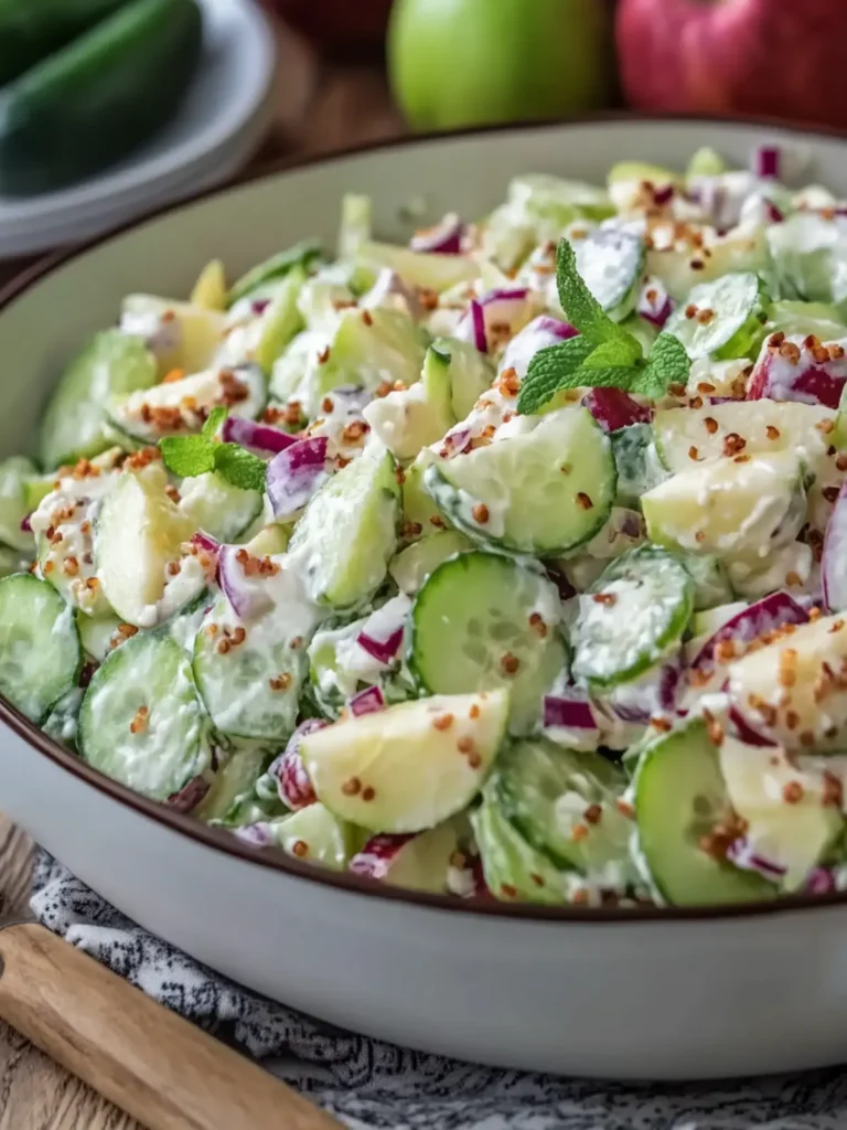 Refreshing Creamy Cucumber Apple Salad for Hot Days 3 Creamy Cucumber Apple Salad