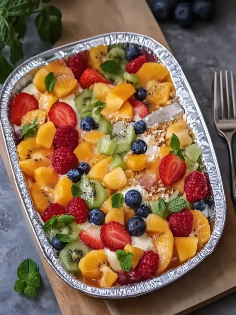 Cheesecake Fruit Salad in a Tin Foil Tray That Wows Every Time 4 Cheesecake Fruit Salad in a Tin Foil Tray
