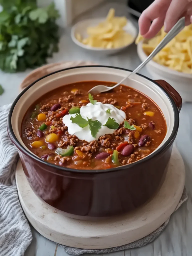 Irresistible Slow Cooker Chili with Ground Beef & Beans Delight 2 Slow Cooker Chili with Ground Beef & Beans